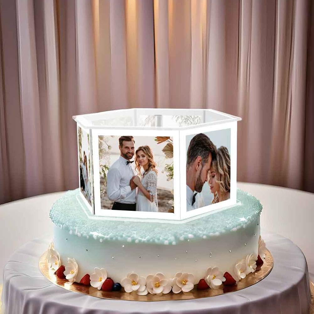 PLGEBR Clear Fillable Cake Riser,Clear Acrylic Cake Stand,DIY